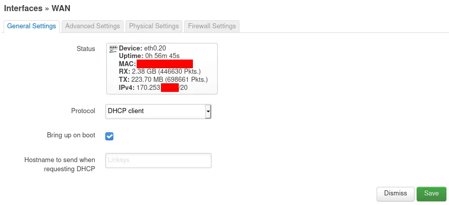 Interfaces OpenWRT Linksys